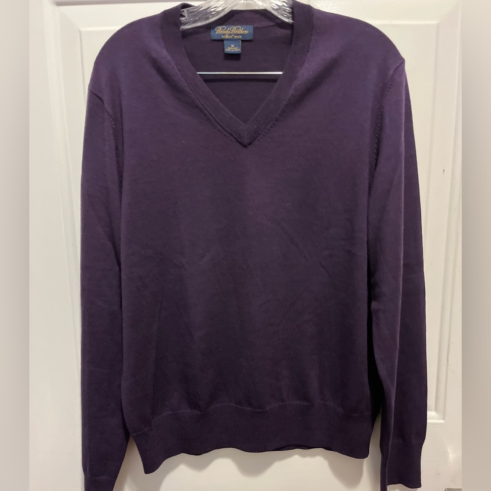Brooks Brothers wool v neck sweater NWOT